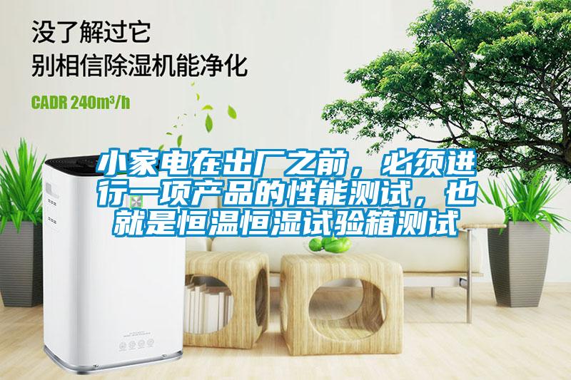 小家電在出廠之前，必須進行一項產品的性能測試，也就是恒溫恒濕試驗箱測試