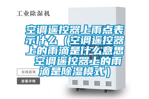 空調遙控器上雨點表示什么(空調遙控器上的雨滴是什么意思 空調遙控器上的雨滴是除濕模式)